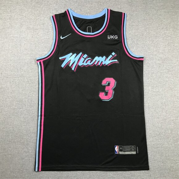 Mens Dwyane Wade Stitched Black Jersey